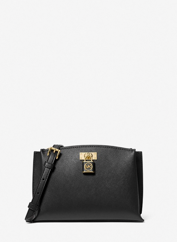 MICHAEL KORS Besace Ruby de taille moyenne en cuir saffiano noir