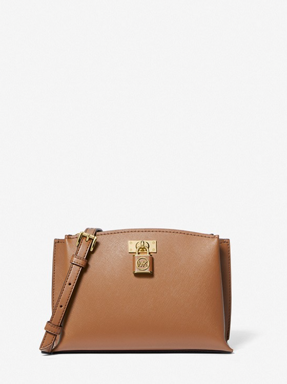 MICHAEL KORS Besace Ruby de taille moyenne en cuir saffiano camel