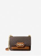 MICHAEL KORS Très petit sac à bandoulière Heather avec logo Marron/Noir