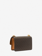 MICHAEL KORS Très petit sac à bandoulière Heather avec logo Bronze/Noisette