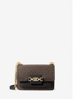 MICHAEL KORS Très petit sac à bandoulière Heather avec logo Vanille/Noisette