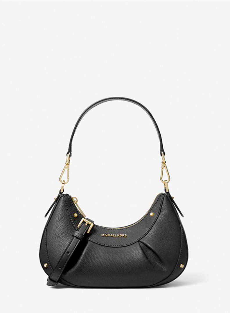 MICHAEL KORS Petit sac porté épaule Enzo en cuir grainé Noir