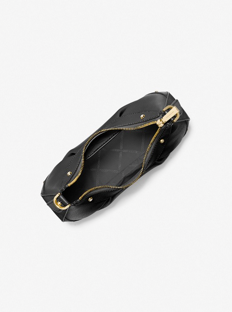 MICHAEL KORS Petit sac porté épaule Enzo en cuir grainé Noir