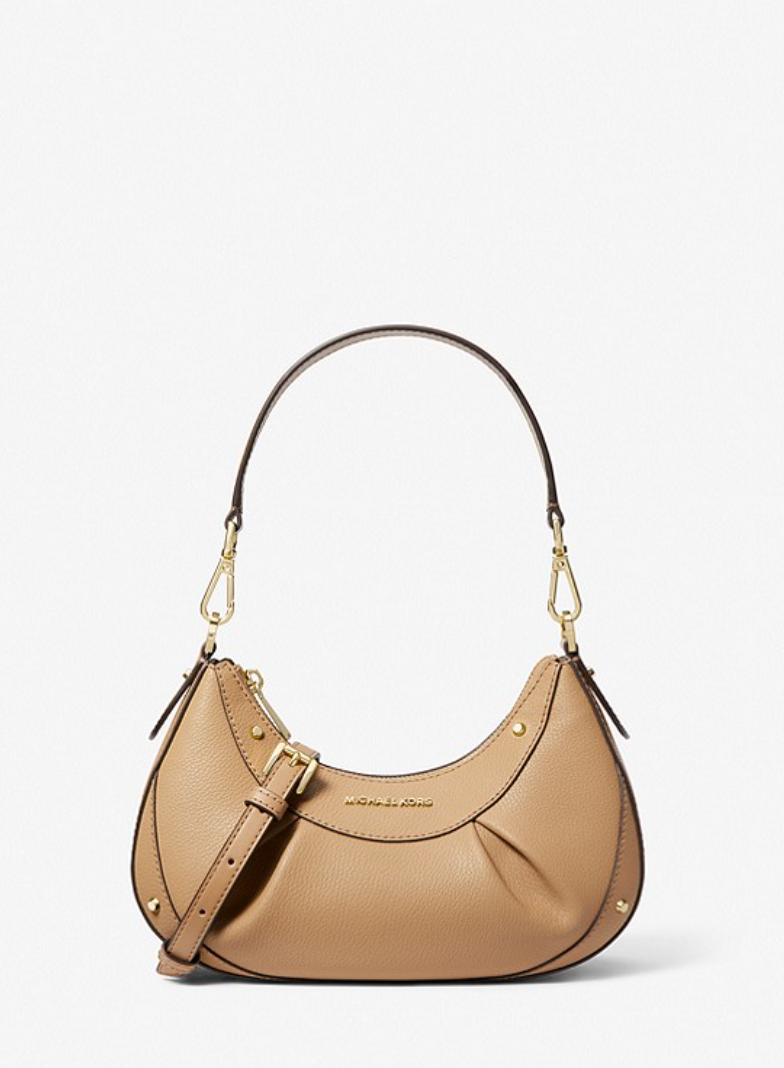 MICHAEL KORS Petit sac porté épaule Enzo en cuir grainé Camel