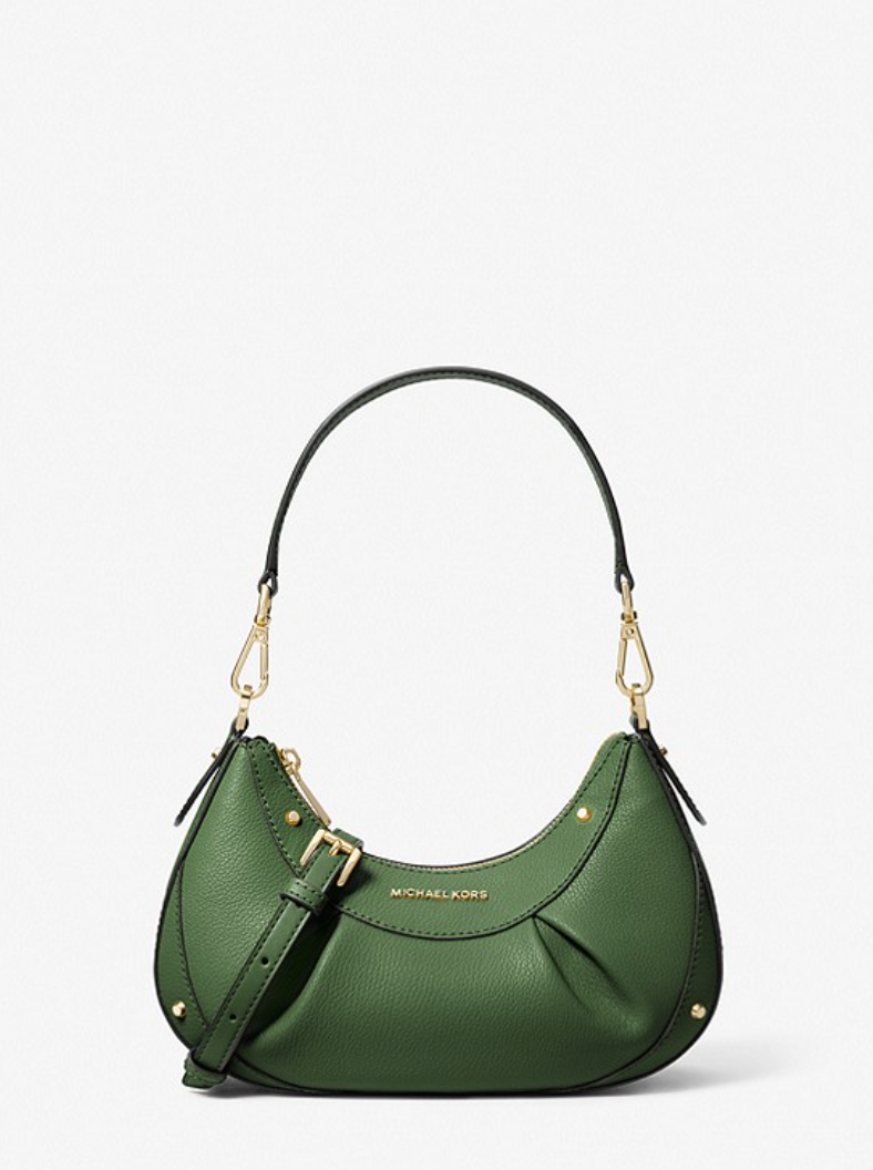 MICHAEL KORS Petit sac porté épaule Enzo en cuir grainé vert amazone