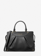 MICHAEL KORS Sac Enzo de taille moyenne en cuir Bleu marine