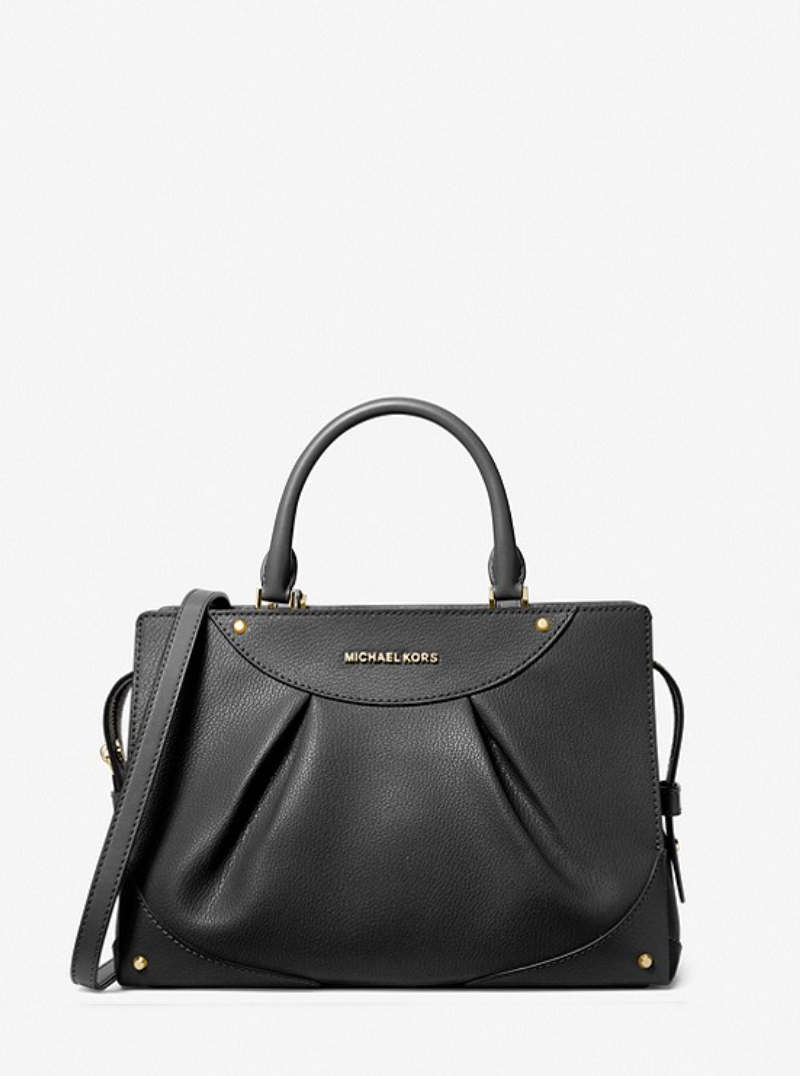 MICHAEL KORS Sac Enzo de taille moyenne en cuir Bleu marine