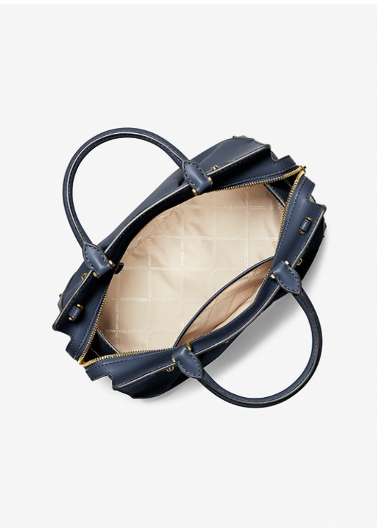 MICHAEL KORS Sac Enzo de taille moyenne en cuir Bleu marine