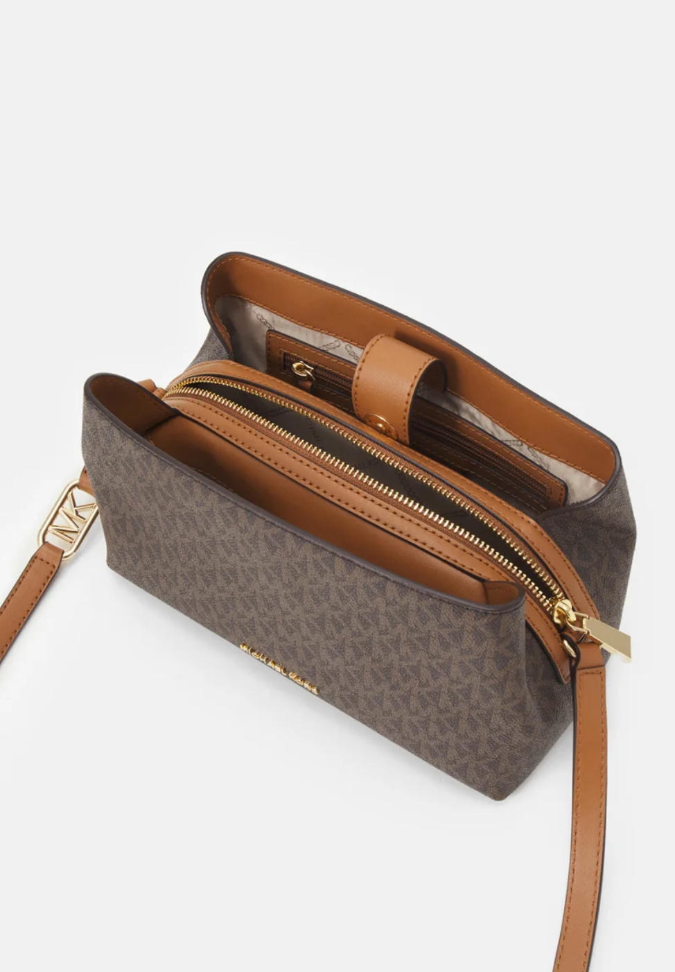 MICHAEL KORS Sac besace Kensington cuir grainé Brown/acorn