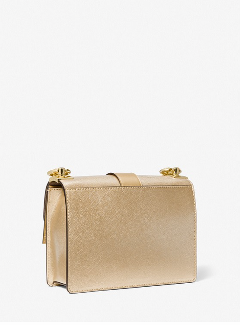 MICHAEL KORS Petit sac à bandoulière Greenwich en cuir saffiano métallisé