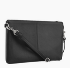 LE TANNEUR POCHETTE ZIPPÉE AVEC BANDOULIÈRE AMOVIBLE CHARLOTTE EN CUIR LISSE