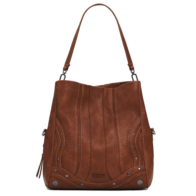 DESIGUAL Sac à main effet cuir brodé moyen