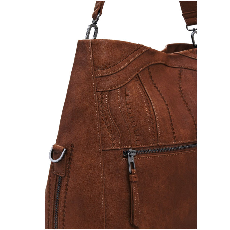 DESIGUAL Sac à main effet cuir brodé moyen