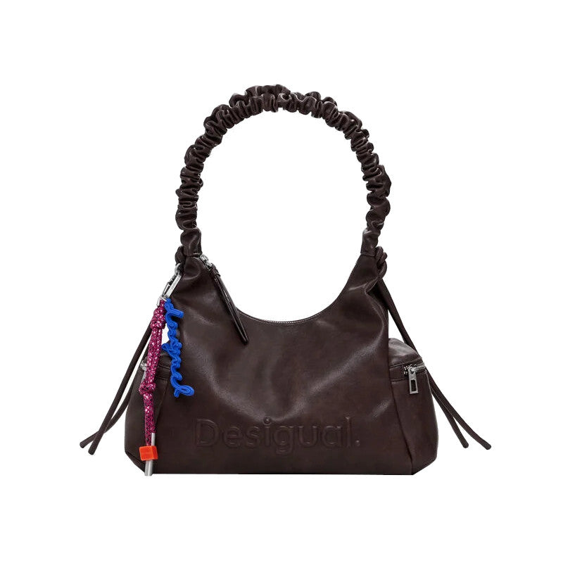 DESIGUAL Sac à main logo 3D à anse froncée moyen