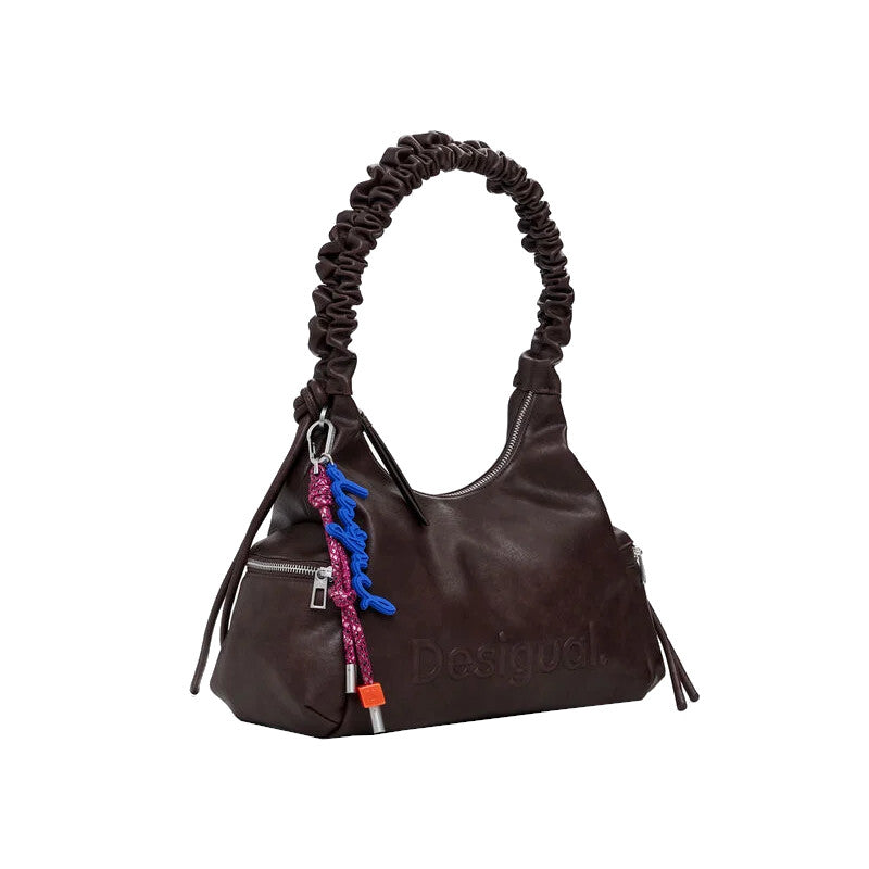 DESIGUAL Sac à main logo 3D à anse froncée moyen