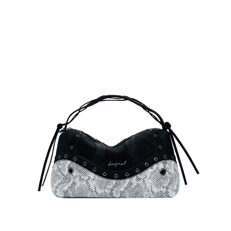 DESIGUAL Sac main moyen à clous motif serpent