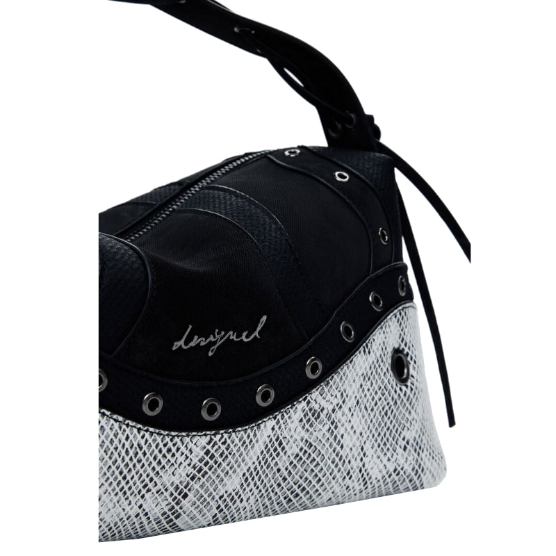 DESIGUAL Sac main moyen à clous motif serpent