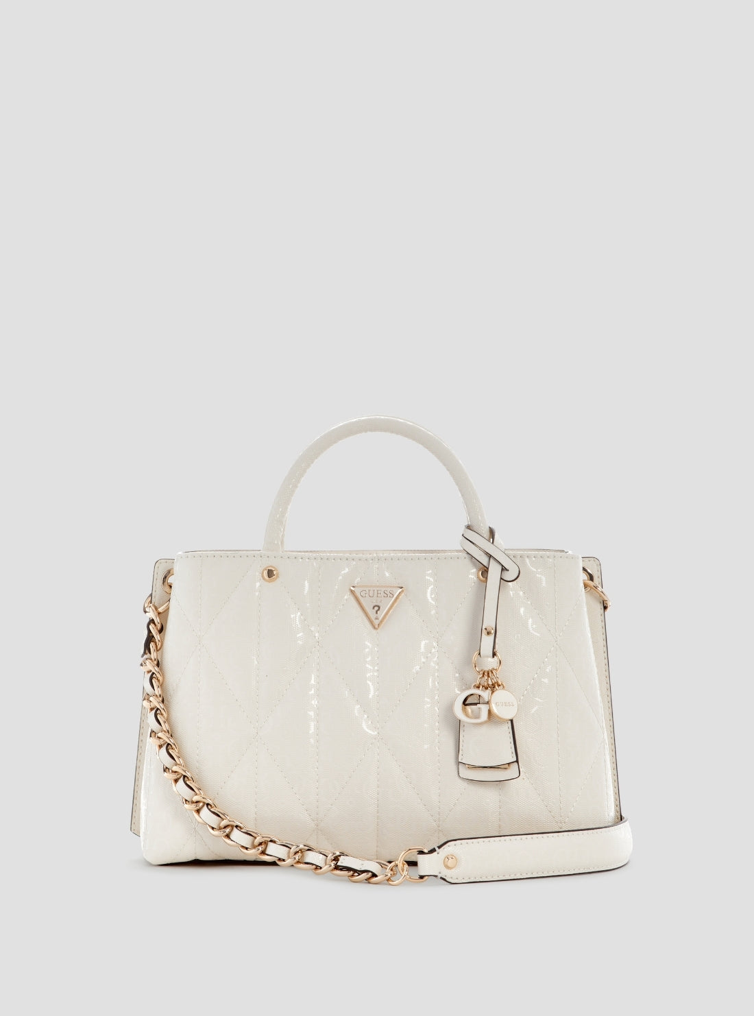 Blanc - GUESS Sac à main Aldina Girlfriend Satchel