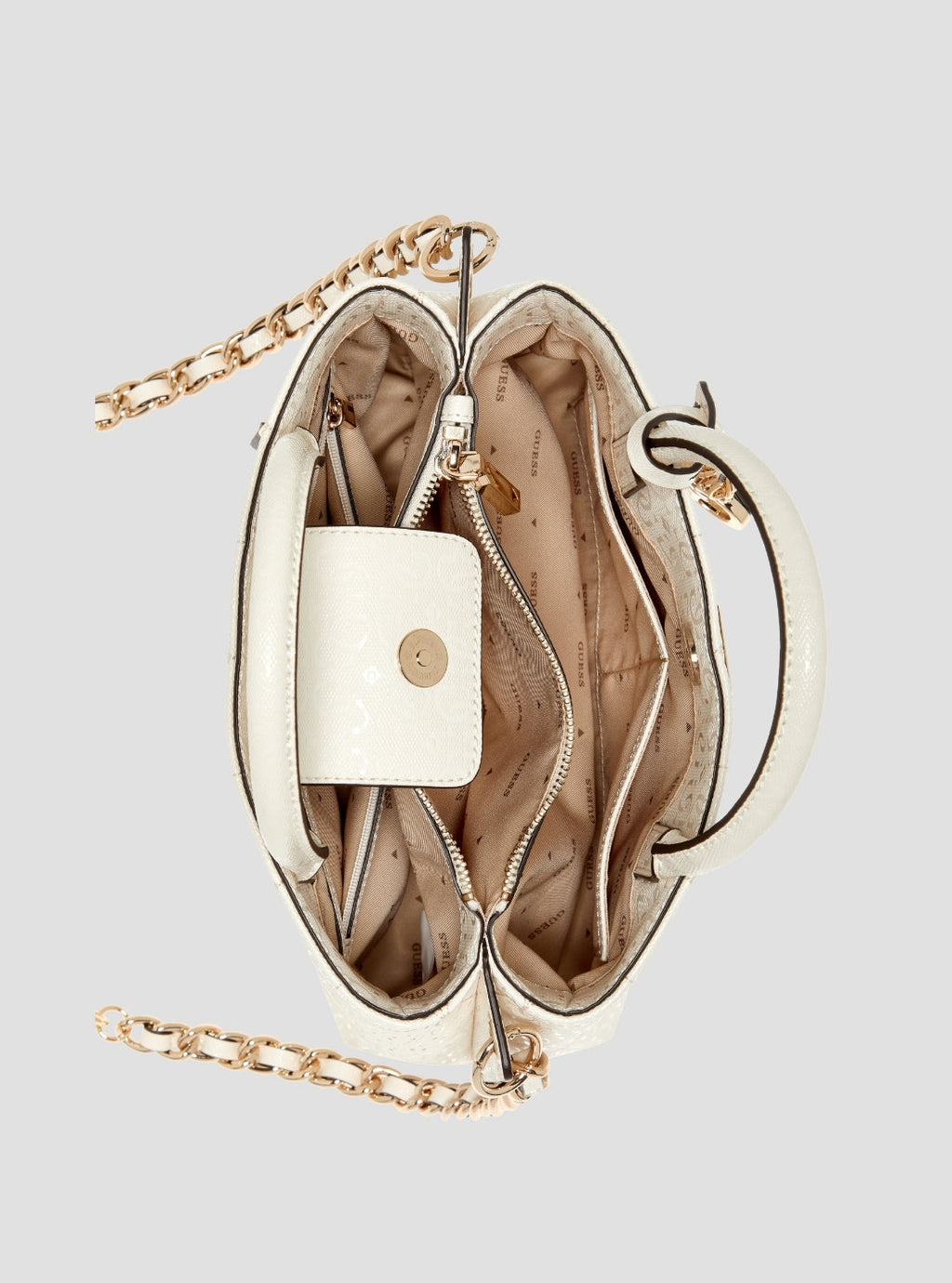 Blanc - GUESS Sac à main Aldina Girlfriend Satchel
