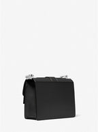 Vanilla - MICHAEL KORS Petit sac à bandoulière Greenwich en cuir saffiano à couleurs contrastées avec logo