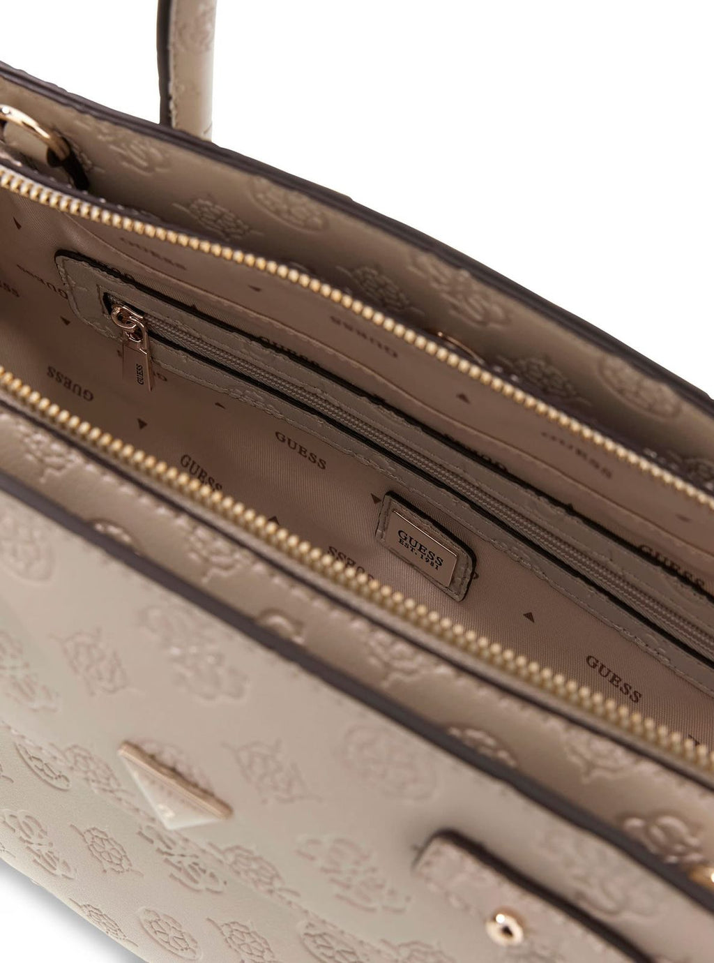 Taupe - GUESS Sac à main Diana 3 Compartiments