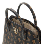 Espresso - GUESS Sac à main Emelie Logo Two Comp Satchel