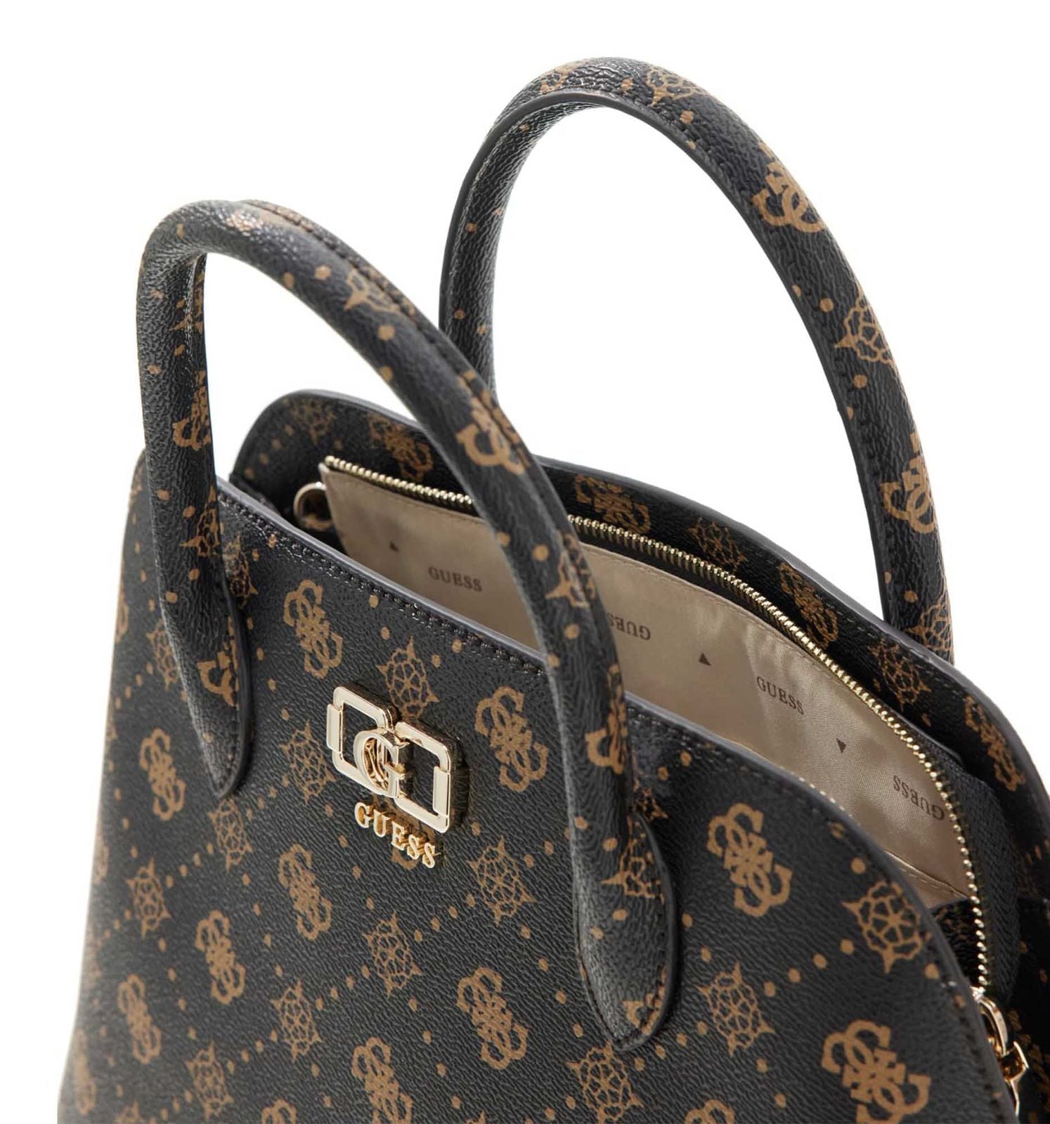 Espresso - GUESS Sac à main Emelie Logo Two Comp Satchel