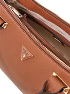 Cognac - GUESS Sac à main Evie Triple Comp Satchel