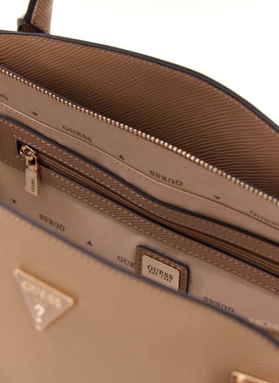 Beige - GUESS Sac à main Gilda 3 Compartiments