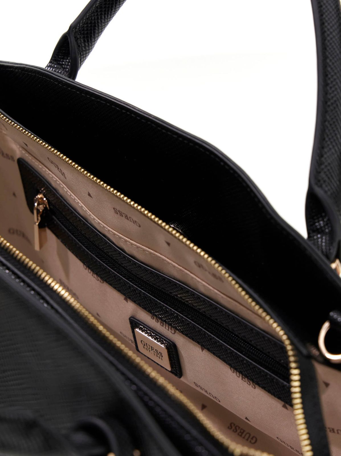Noir - GUESS Sac à main Gilda 3 Compartiments