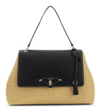 Naturel - GUESS Sac épaule Maggie Straw Flap L
