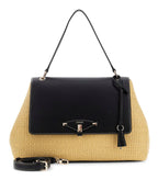 Naturel - GUESS Sac épaule Maggie Straw Flap L