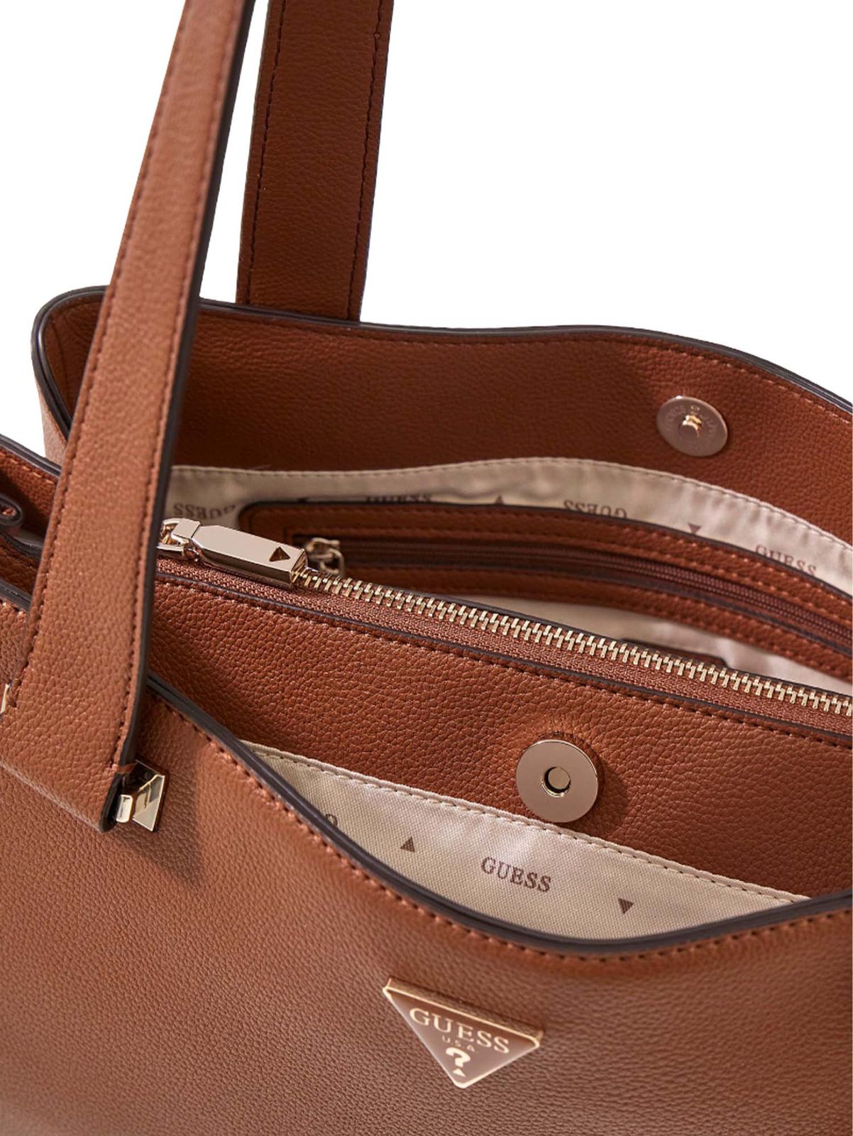 Cognac - GUESS Sac à main Evie Girlfriend Carryall