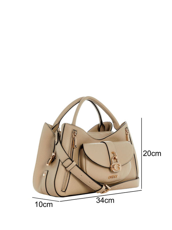 Taupe - GUESS Sac à main Jessa Girlfriend Satchel