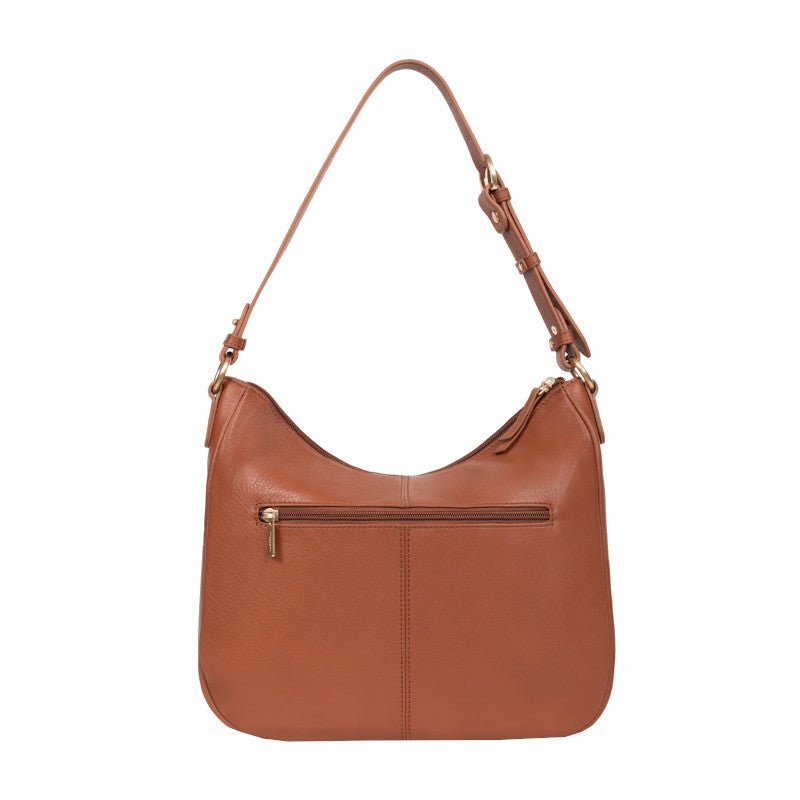 HEXAGONA Besace - Cuir de vachette souple gras