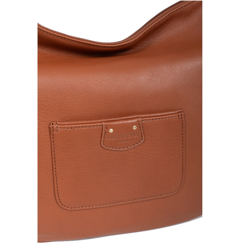 HEXAGONA Besace - Cuir de vachette souple gras