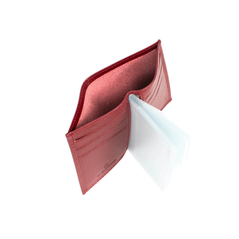 HEXAGONA Porte-cartes -Cuir de vachette végétal collet