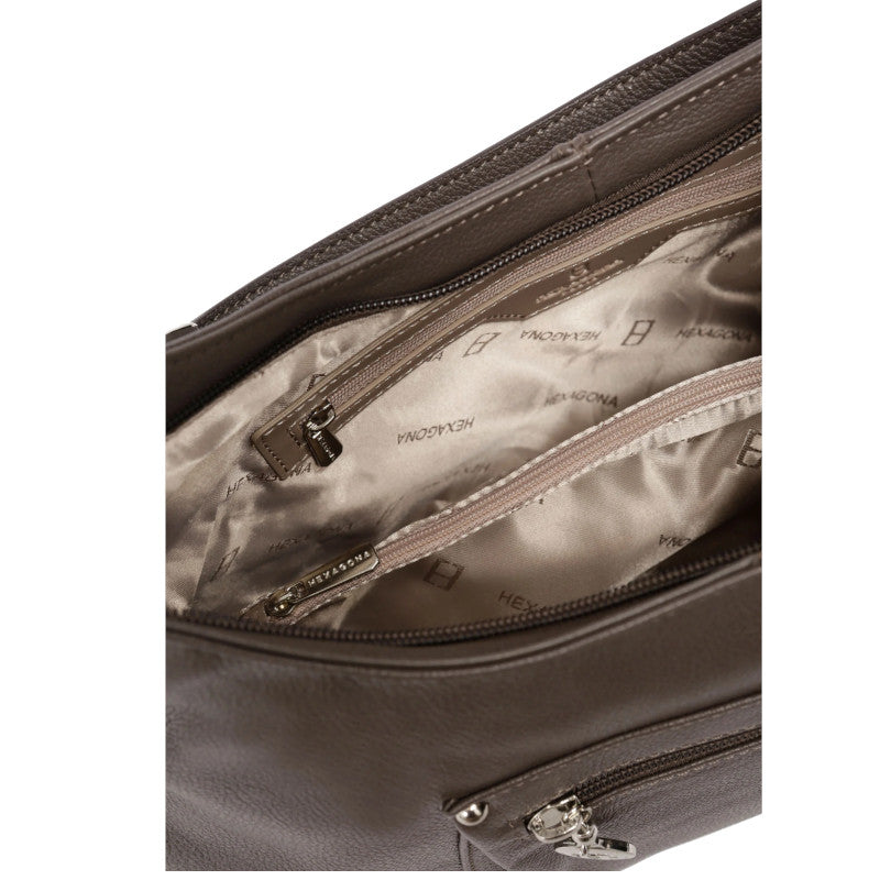 HEXAGONA Sac besace Cuir de vachette grainé