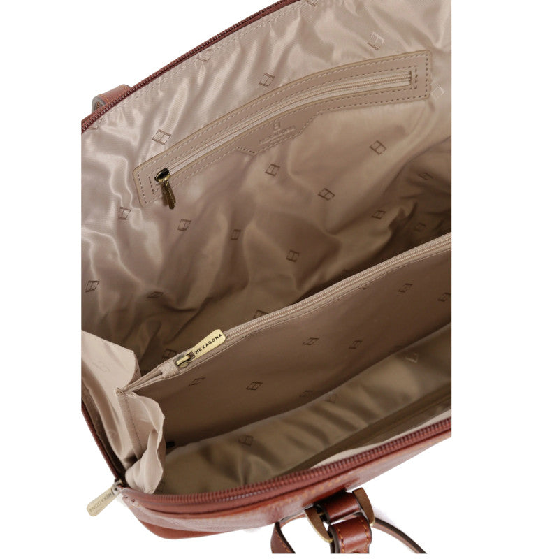 HEXAGONA Sac porté épaule 2 anses - A4 - Cuir