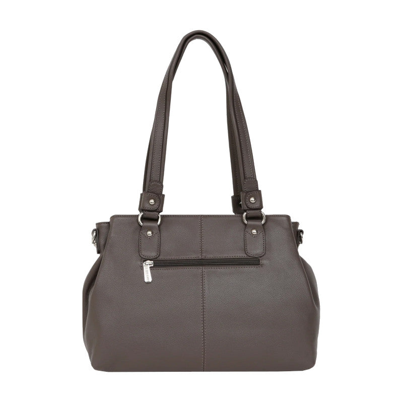 HEXAGONA Sac porté épaule 2 anses - Cuir de vachette grainé