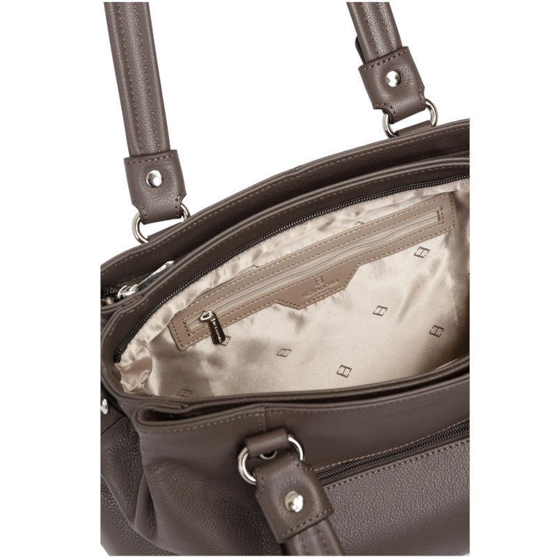 HEXAGONA Sac porté épaule 2 anses - Cuir de vachette grainé