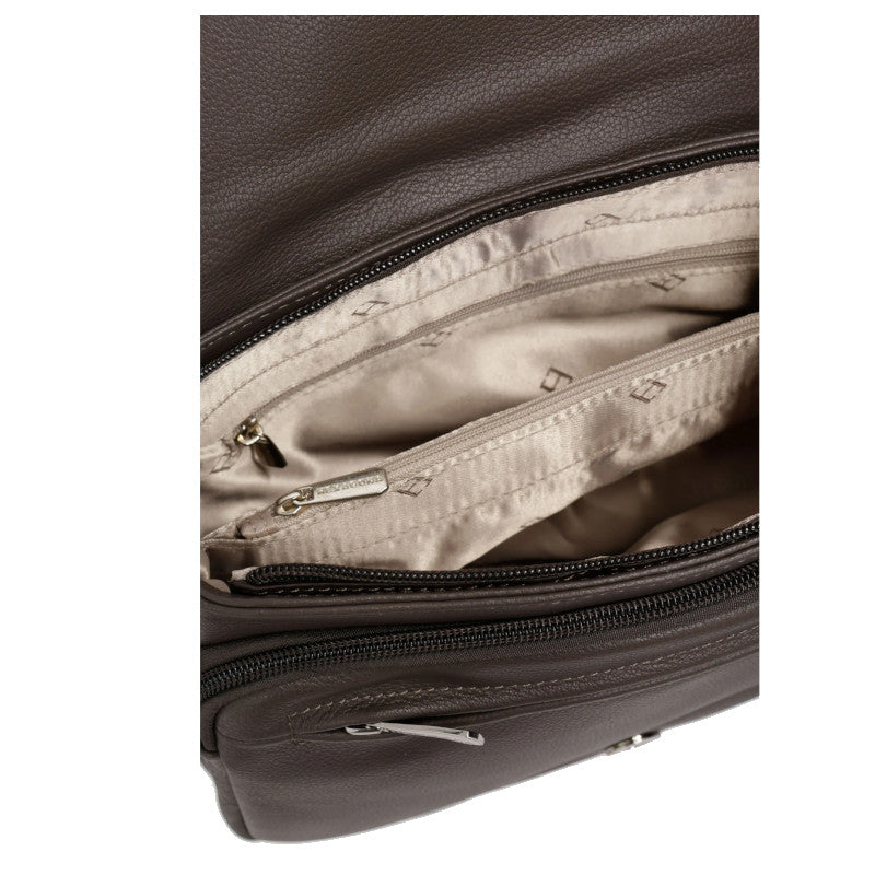 HEXAGONA Sac porté travers - Cuir de vachette grainé