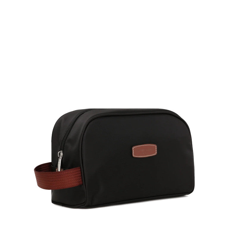 HEXAGONA Trousse de toilette - Nylon /croûte de cuir de vachette
