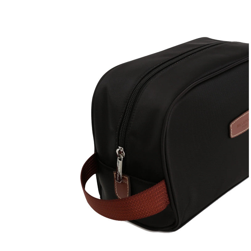 HEXAGONA Trousse de toilette - Nylon /croûte de cuir de vachette