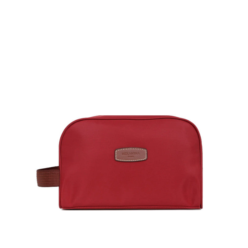 HEXAGONA Trousse de toilette - Nylon /croûte de cuir de vachette