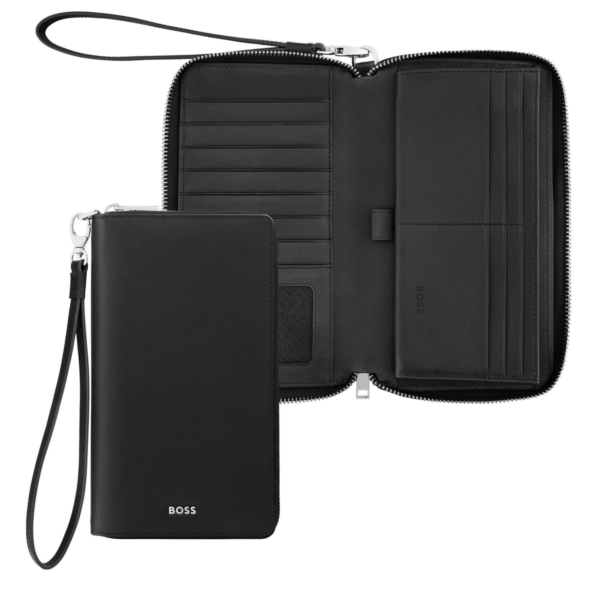 Noir - Hugo Boss Portefeuille voyage Classic Smooth