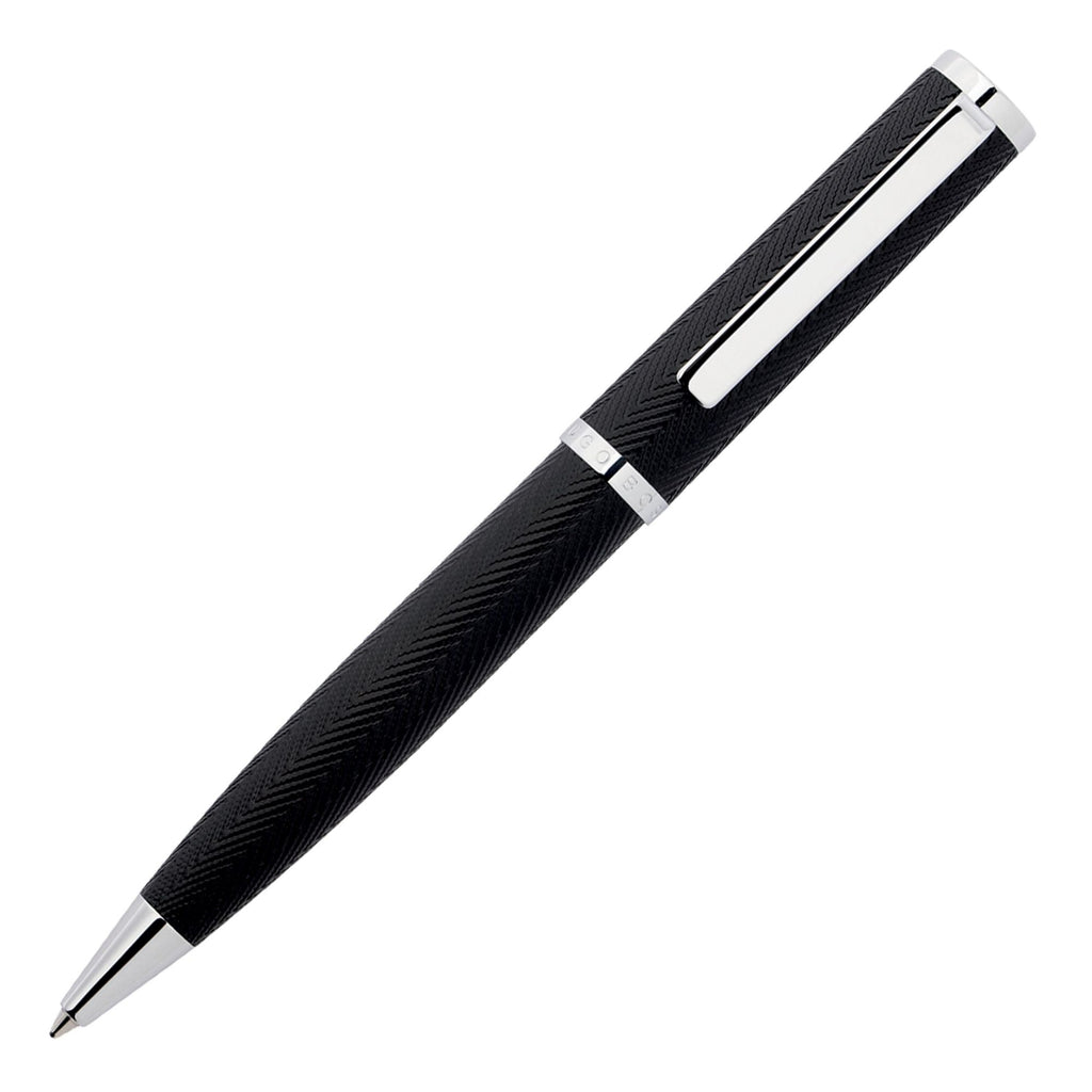 Chrome - Hugo Boss Stylo bille Formation Herringbone Chrome