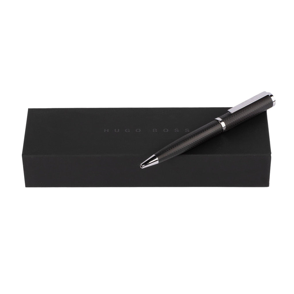 Chrome - Hugo Boss Stylo bille Formation Herringbone Chrome