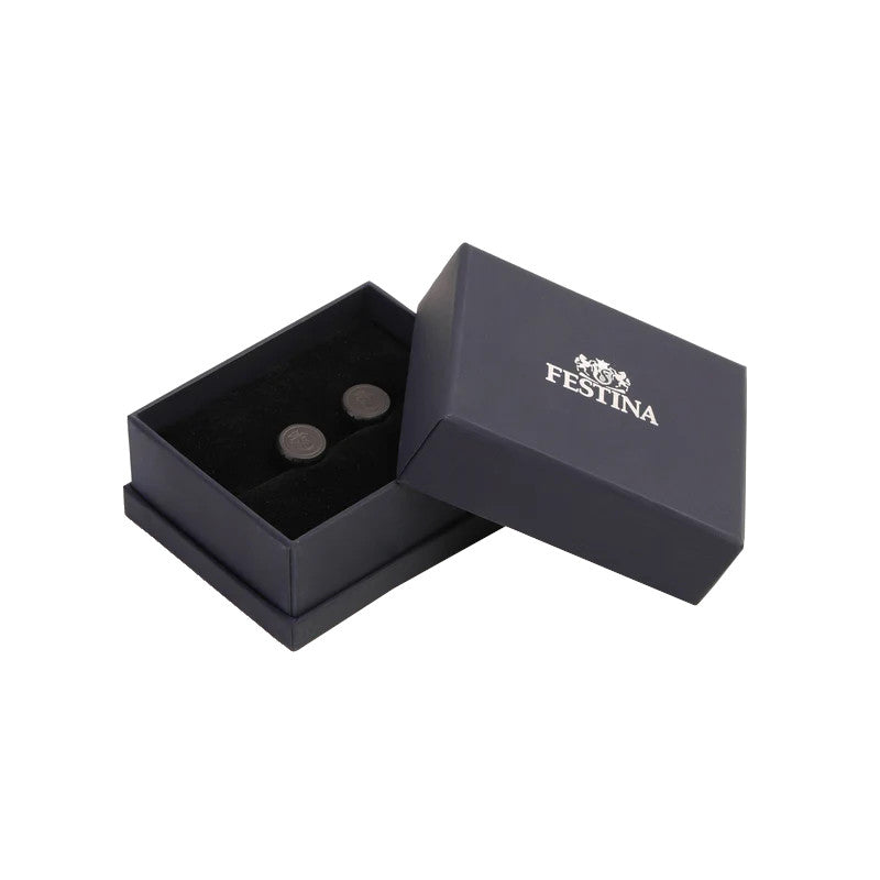 HUGO BOSS Boutons de manchette Chronobike Noir Mat Festina
