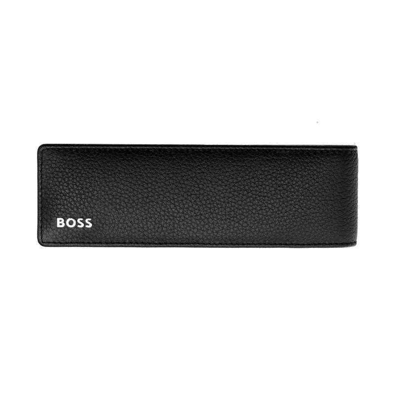 HUGO BOSS Étui double pour stylos, finition grainée classique